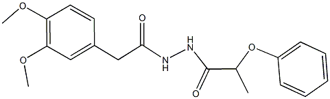 2-(3,4-dimethoxyphenyl)-N'-(2-phenoxypropanoyl)acetohydrazide 结构式