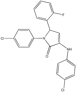 3-(4-chloroanilino)-1-(4-chlorophenyl)-5-(2-fluorophenyl)-1,5-dihydro-2H-pyrrol-2-one 结构式