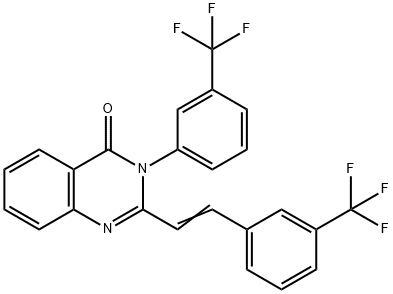 3-[3-(trifluoromethyl)phenyl]-2-{2-[3-(trifluoromethyl)phenyl]vinyl}-4(3H)-quinazolinone 结构式