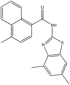 N-(4,6-dimethyl-1,3-benzothiazol-2-yl)-4-methyl-1-naphthamide 结构式