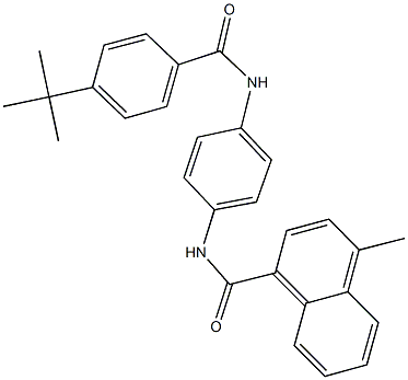 N-{4-[(4-tert-butylbenzoyl)amino]phenyl}-4-methyl-1-naphthamide 结构式