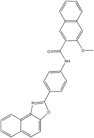 3-methoxy-N-(4-naphtho[1,2-d][1,3]oxazol-2-ylphenyl)-2-naphthamide 结构式