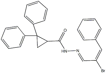 N'-(2-bromo-3-phenyl-2-propenylidene)-2,2-diphenylcyclopropanecarbohydrazide 结构式