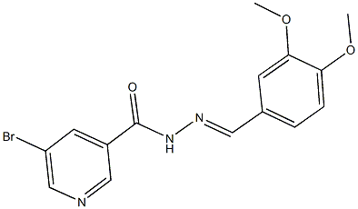 5-bromo-N'-(3,4-dimethoxybenzylidene)nicotinohydrazide 结构式