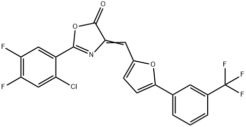 2-(2-chloro-4,5-difluorophenyl)-4-({5-[3-(trifluoromethyl)phenyl]-2-furyl}methylene)-1,3-oxazol-5(4H)-one 结构式