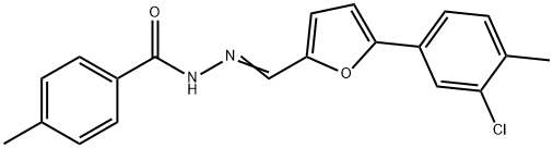 N'-{[5-(3-chloro-4-methylphenyl)-2-furyl]methylene}-4-methylbenzohydrazide 结构式