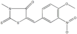 5-{3-nitro-4-methoxybenzylidene}-3-methyl-2-thioxo-1,3-thiazolidin-4-one 结构式