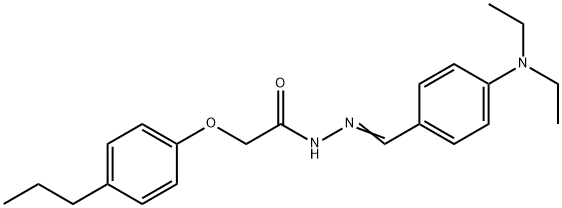 N'-[4-(diethylamino)benzylidene]-2-(4-propylphenoxy)acetohydrazide 结构式