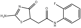 N-(2-fluorophenyl)-2-(2-imino-4-oxo-1,3-thiazolidin-5-yl)acetamide 结构式