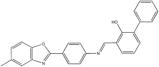 3-({[4-(5-methyl-1,3-benzoxazol-2-yl)phenyl]imino}methyl)[1,1'-biphenyl]-2-ol 结构式