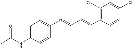 N-(4-{[3-(2,4-dichlorophenyl)-2-propenylidene]amino}phenyl)acetamide 结构式