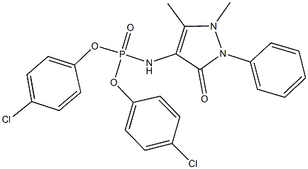 bis(4-chlorophenyl) 1,5-dimethyl-3-oxo-2-phenyl-2,3-dihydro-1H-pyrazol-4-ylamidophosphate 结构式