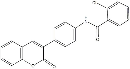 2-chloro-N-[4-(2-oxo-2H-chromen-3-yl)phenyl]benzamide 结构式