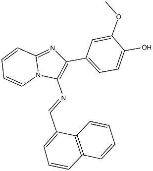 2-methoxy-4-{3-[(1-naphthylmethylene)amino]imidazo[1,2-a]pyridin-2-yl}phenol 结构式