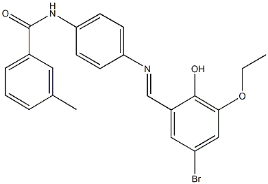 N-{4-[(5-bromo-3-ethoxy-2-hydroxybenzylidene)amino]phenyl}-3-methylbenzamide 结构式