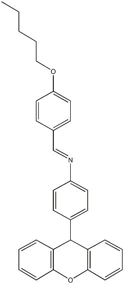 N-[4-(pentyloxy)benzylidene]-N-[4-(9H-xanthen-9-yl)phenyl]amine 结构式