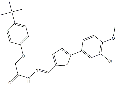 2-(4-tert-butylphenoxy)-N'-{[5-(3-chloro-4-methoxyphenyl)-2-furyl]methylene}acetohydrazide 结构式