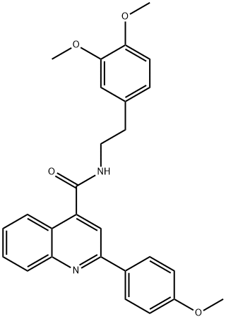 N-[2-(3,4-dimethoxyphenyl)ethyl]-2-(4-methoxyphenyl)-4-quinolinecarboxamide 结构式