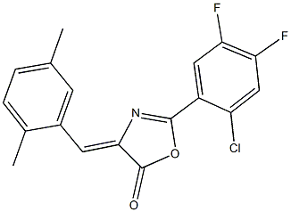 2-(2-chloro-4,5-difluorophenyl)-4-(2,5-dimethylbenzylidene)-1,3-oxazol-5(4H)-one 结构式