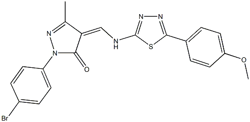 2-(4-bromophenyl)-4-({[5-(4-methoxyphenyl)-1,3,4-thiadiazol-2-yl]amino}methylene)-5-methyl-2,4-dihydro-3H-pyrazol-3-one 结构式