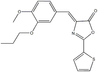 4-(4-methoxy-3-propoxybenzylidene)-2-(2-thienyl)-1,3-oxazol-5(4H)-one 结构式