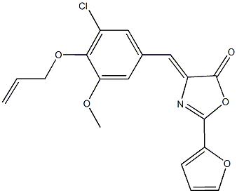 4-[4-(allyloxy)-3-chloro-5-methoxybenzylidene]-2-(2-furyl)-1,3-oxazol-5(4H)-one 结构式