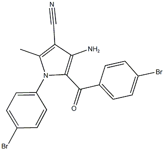 4-amino-5-(4-bromobenzoyl)-1-(4-bromophenyl)-2-methyl-1H-pyrrole-3-carbonitrile 结构式