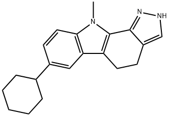 7-cyclohexyl-10-methyl-2,4,5,10-tetrahydropyrazolo[3,4-a]carbazole 结构式