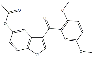 3-(2,5-dimethoxybenzoyl)-1-benzofuran-5-yl acetate 结构式