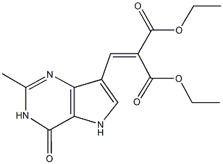 diethyl 2-[(2-methyl-4-oxo-4,5-dihydro-3H-pyrrolo[3,2-d]pyrimidin-7-yl)methylene]malonate 结构式