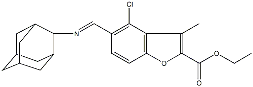 ethyl 5-[(2-adamantylimino)methyl]-4-chloro-3-methyl-1-benzofuran-2-carboxylate 结构式