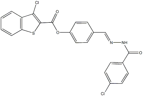4-[2-(4-chlorobenzoyl)carbohydrazonoyl]phenyl 3-chloro-1-benzothiophene-2-carboxylate 结构式