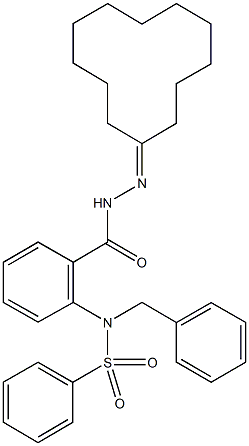 N-benzyl-N-{2-[(2-cyclododecylidenehydrazino)carbonyl]phenyl}benzenesulfonamide 结构式