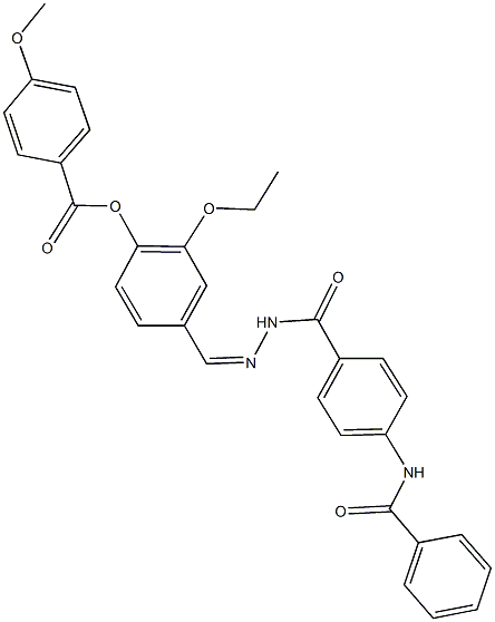 4-{2-[4-(benzoylamino)benzoyl]carbohydrazonoyl}-2-ethoxyphenyl 4-methoxybenzoate 结构式