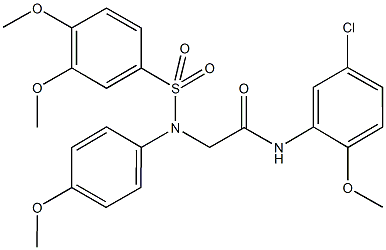 N-(5-chloro-2-methoxyphenyl)-2-{[(3,4-dimethoxyphenyl)sulfonyl]-4-methoxyanilino}acetamide 结构式