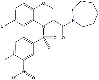 N-[2-(1-azepanyl)-2-oxoethyl]-N-(5-chloro-2-methoxyphenyl)-3-nitro-4-methylbenzenesulfonamide 结构式