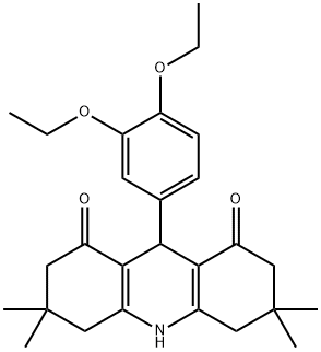 9-(3,4-diethoxyphenyl)-3,3,6,6-tetramethyl-3,4,6,7,9,10-hexahydro-1,8(2H,5H)-acridinedione 结构式