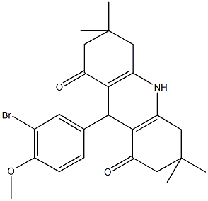 9-(3-bromo-4-methoxyphenyl)-3,3,6,6-tetramethyl-3,4,6,7,9,10-hexahydro-1,8(2H,5H)-acridinedione 结构式