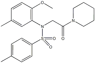 N-(2-methoxy-5-methylphenyl)-4-methyl-N-[2-oxo-2-(1-piperidinyl)ethyl]benzenesulfonamide 结构式