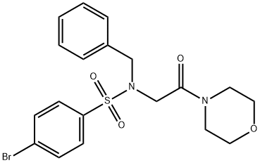 N-benzyl-4-bromo-N-[2-(4-morpholinyl)-2-oxoethyl]benzenesulfonamide 结构式