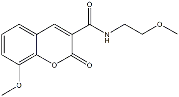 8-methoxy-N-(2-methoxyethyl)-2-oxo-2H-chromene-3-carboxamide 结构式