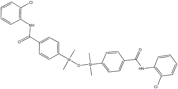 4-(3-{4-[(2-chloroanilino)carbonyl]phenyl}-1,1,3,3-tetramethyldisiloxanyl)-N-(2-chlorophenyl)benzamide 结构式