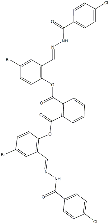 bis{4-bromo-2-[2-(4-chlorobenzoyl)carbohydrazonoyl]phenyl} phthalate 结构式