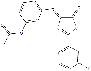 3-[(2-(3-fluorophenyl)-5-oxo-1,3-oxazol-4(5H)-ylidene)methyl]phenyl acetate 结构式
