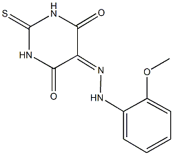 2-thioxodihydro-4,5,6(1H)-pyrimidinetrione 5-[(2-methoxyphenyl)hydrazone] 结构式