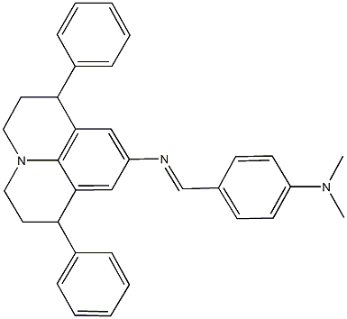 N-[4-(dimethylamino)benzylidene]-N-(1,7-diphenyl-2,3,6,7-tetrahydro-1H,5H-pyrido[3,2,1-ij]quinolin-9-yl)amine 结构式