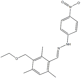 3-(ethoxymethyl)-2,4,6-trimethylbenzaldehyde {4-nitrophenyl}hydrazone 结构式