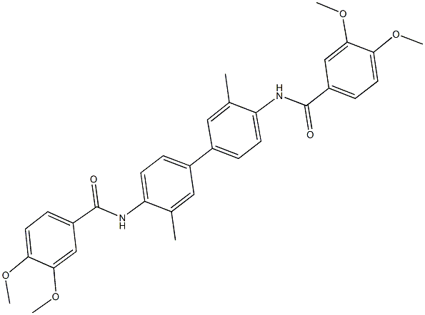 N-{4'-[(3,4-dimethoxybenzoyl)amino]-3,3'-dimethyl[1,1'-biphenyl]-4-yl}-3,4-dimethoxybenzamide 结构式