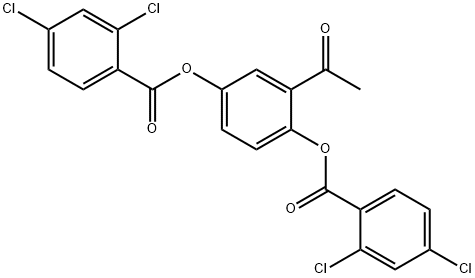 2-acetyl-4-[(2,4-dichlorobenzoyl)oxy]phenyl 2,4-dichlorobenzoate 结构式