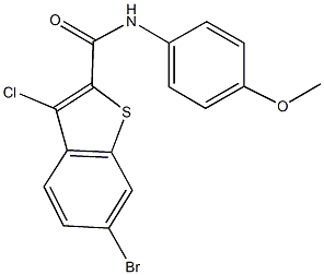 6-bromo-3-chloro-N-(4-methoxyphenyl)-1-benzothiophene-2-carboxamide 结构式